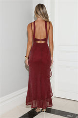 Glow In Twilight Maxi Dress Burgundy