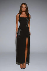 Too Hot To Miss Halter Maxi Dress Black