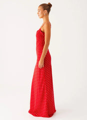 Pareo Maxi Dress - Red Polka Dot