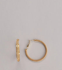 Classic Twist Rhinestone Hoop Earrings