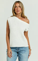 Marilou Top - Knit Off Shoulder Top In White