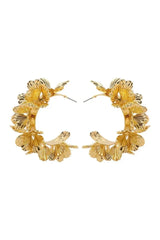 Olivia | Women'S C-Shaped Floral Design Earrings