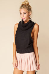 Jenny Sleeveless Cowlneck Black