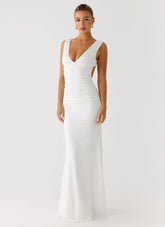 Cherry Sky Maxi Dress - White