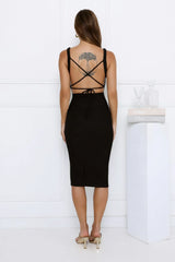 Noir Muse Midi Dress Black