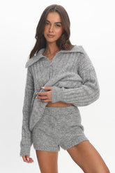 Jenae Knit Shorts Grey