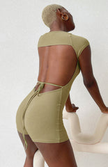 Conna Khaki Playsuit