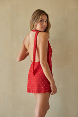 Sola Cowl Polka Dot Mini Dress