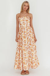 Wild Card Cami Strap Maxi Dress Floral Yellow