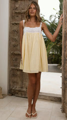 Lacey Mini Dress - Lemon