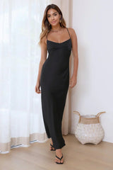 It'S Giving Style Satin Maxi Dress Black