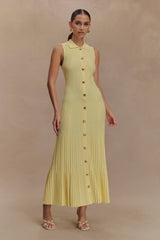 Margie Sleeveless Knit Midi Dress - Lemon