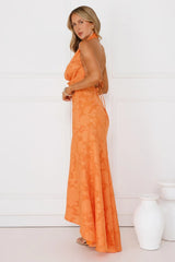 Garden Gems Halter Maxi Dress Orange