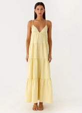 Lotty Linen Maxi Dress - Yellow