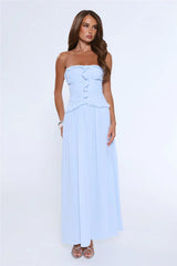 Hour Whispers Strapless Maxi Dress Blue