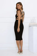 Noir Muse Midi Dress Black
