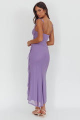 Blushing Ruffle Trim Maxi Dress Lilac