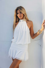 Journi High Neck Mesh Mini Dress