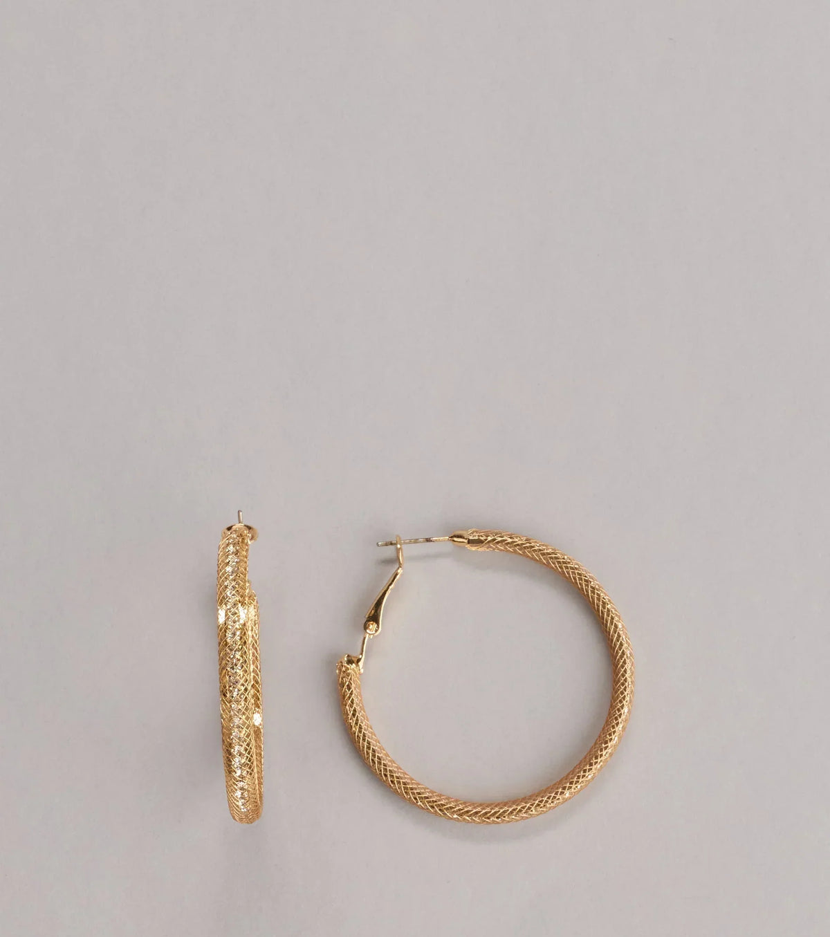 Classic Twist Rhinestone Hoop Earrings
