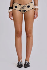 Lola Mini Short Bikini Bottoms In Polkadot Stripe