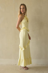 Vanita Ruffled Halter Maxi Dress