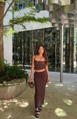 Willow Brown Lace Tank Top