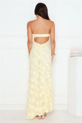 Urban Petal Strapless Maxi Dress Yellow