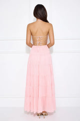 Make Up Halter Maxi Dress Pink