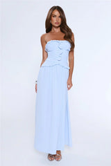 Hour Whispers Strapless Maxi Dress Blue
