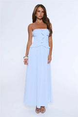 Hour Whispers Strapless Maxi Dress Blue
